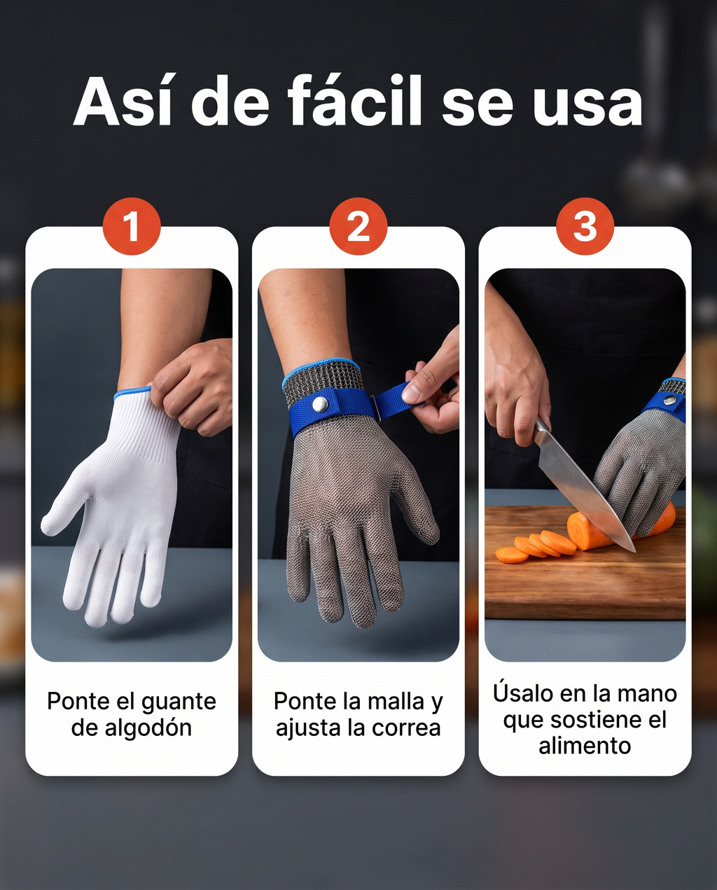 Cómo se usa el guante anticorte