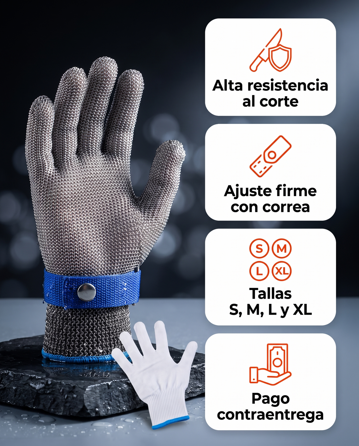 Alta resistencia al corte, tallas S a XL